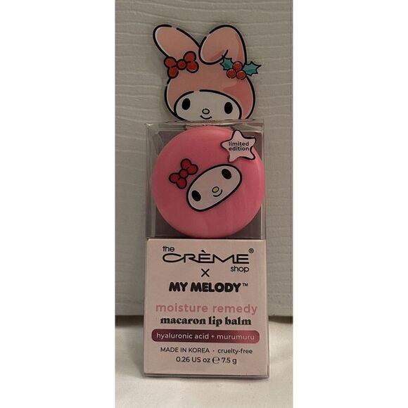 The Crème Shop My Melody Moisture Remedy Strawberry Coconut Macaron Lip Balm NWB - Picture 1 of 3